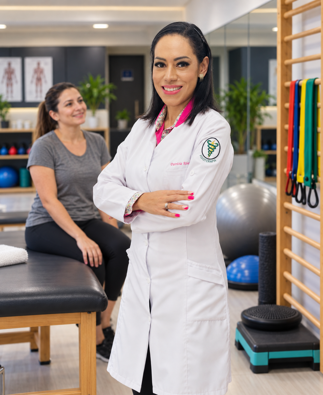 Dra. Patrícia Ribas no consultório de fisioterapia e RPG no Jardim Ester, Butantã